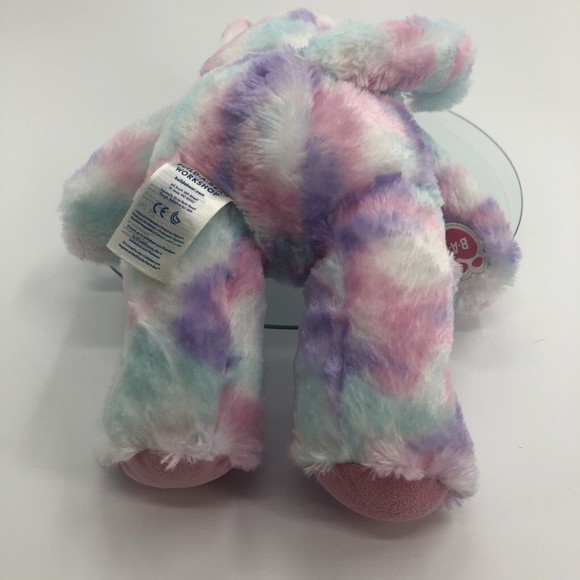 Build A Bear BAB Cotton Candy Cat Kitten Plush Stuffed Animal Tie Dye Pastel 16" - Picture 5 of 12
